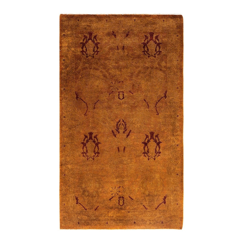 Overdyed, One-of-a-Kind Hand-Knotted Area Rug - Brown - 3' 2" x 5' 3"