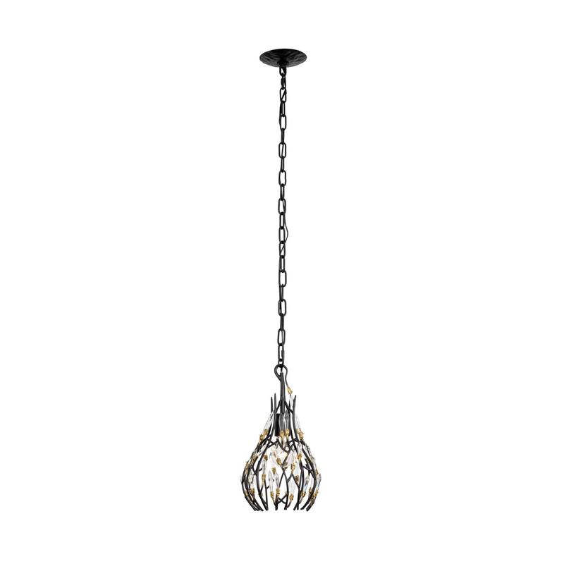 Varaluz Bask 1-light Gold Dust Mini Pendant with Crystal