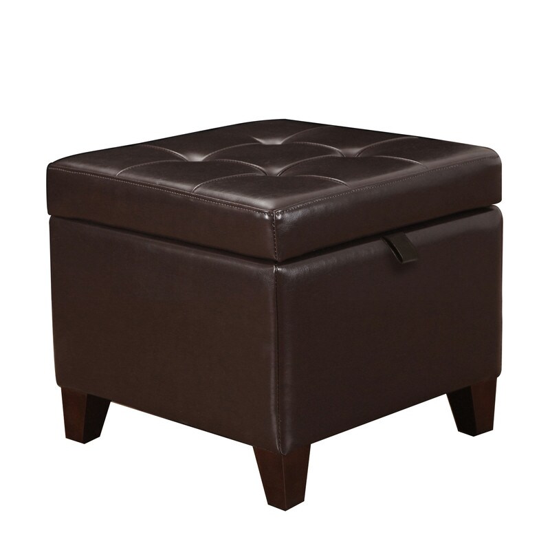 Adeco Footstool Ottoman Faux Leather Foot Rest Stool - On Sale