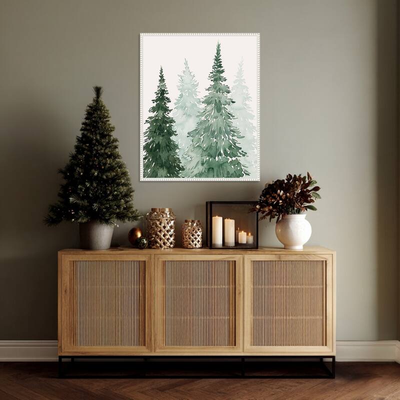 Winter Washed Coppice II by Grace Popp (23 x 28 in.), Framed Canvas Wall Art Print - Sylvie Beaded White