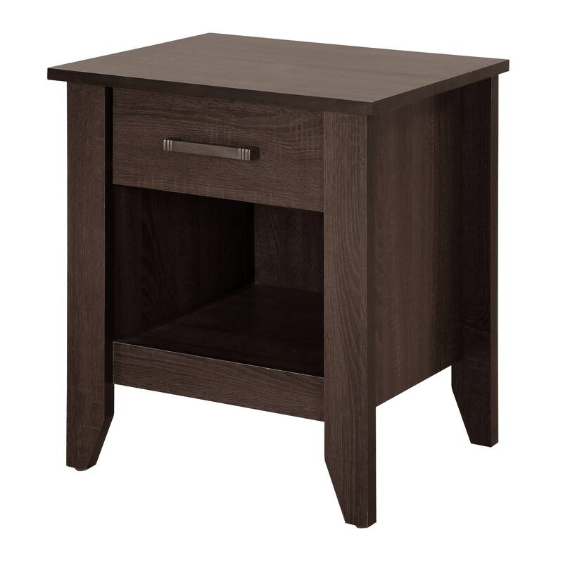 Nightstand with Drawer and Open Shelf - 24" - Dark Brown