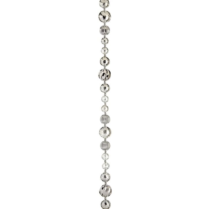 60" Mercury Ball Ornament Garland Shatterproof - Silver