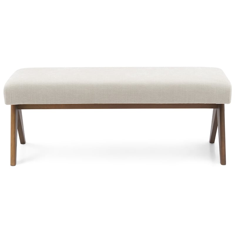 Mid Century Modern Fabric Ottoman Bench