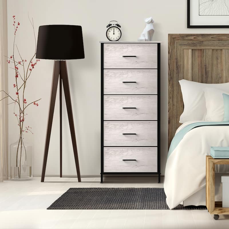 Dresser w/ 5 Drawers Furniture Tall Storage Organizer Unit for Bedroom