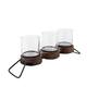 10"h Wooden 3-candle Holder, Brown 10.0"H - 26.0" x 5.0" x 10.0"