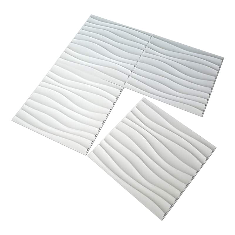 Art3d 3D Wall Panels PVC Wave Design (32 Sq.Ft)