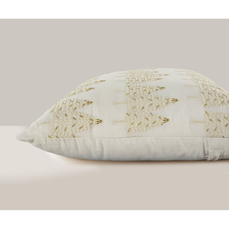 Rizzy Home Embroidered Tree Holiday Throw Pillow
