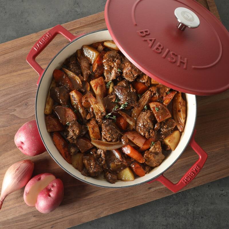 Babish 6 Qt Round Matte Enamel Cast Iron Dutch Oven