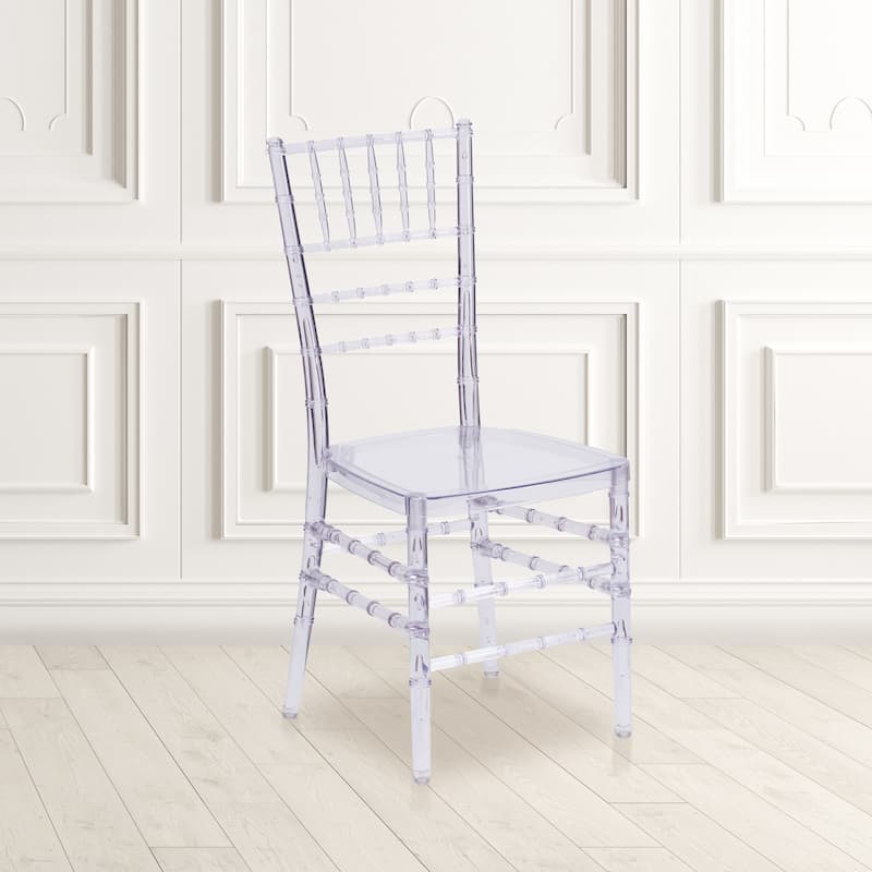 Crystal Ice Stacking Chiavari Chair - Single - 15.75"W x 20"D x 36.25"H - Crystal Ice - Short