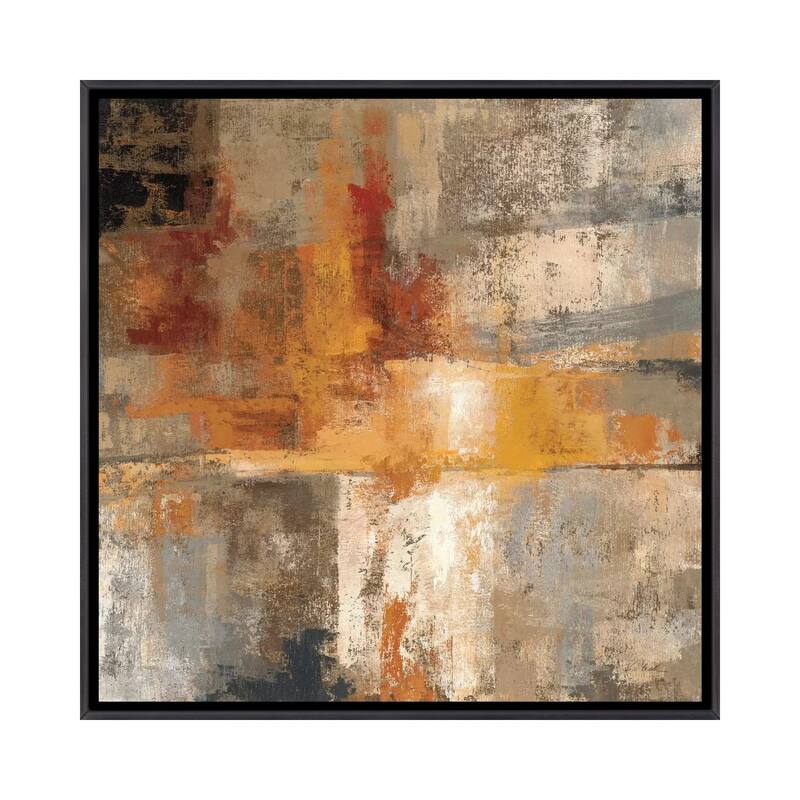iCanvas "Silver and Amber Crop " by Silvia Vassileva Framed - 18x18 - Ebony