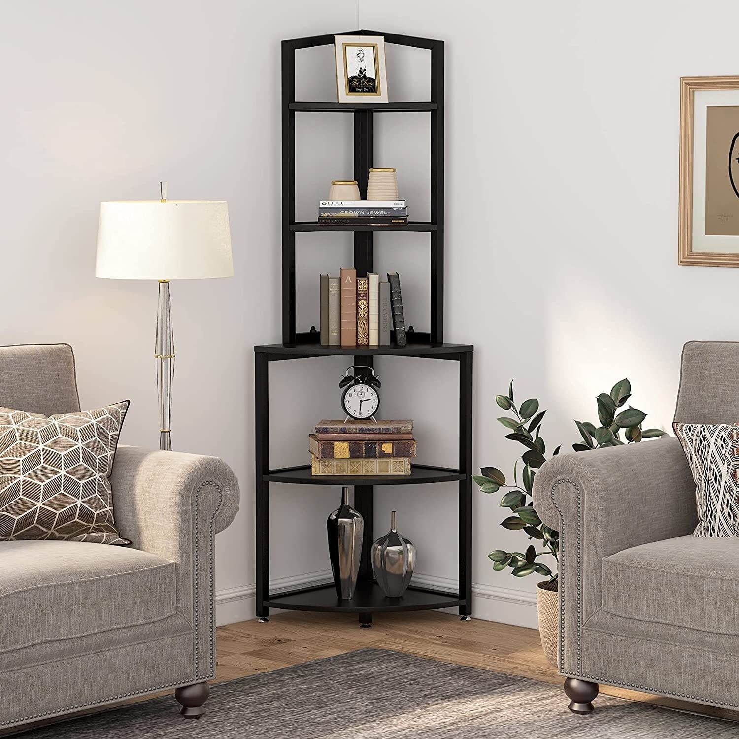https://ak1.ostkcdn.com/images/products/is/images/direct/4c54ebfd70b1fc02febcd729d6bcf5b20e96002f/60-Inch-Tall-Corner-Shelf%2C-5-Tier-Small-Bookcase%2C-Industrial-Plant-Stand-for-Living-Room%2C-Bedroom%2C-Home-Office.jpg