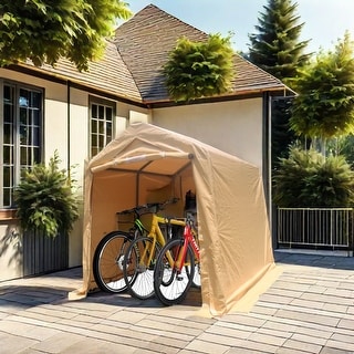 7x8 ft Outdoor Portable Gazebo Storage Shelter Shed with 2 Roll up Zipper Doors & Vents Carport for Motorcycle Waterproof