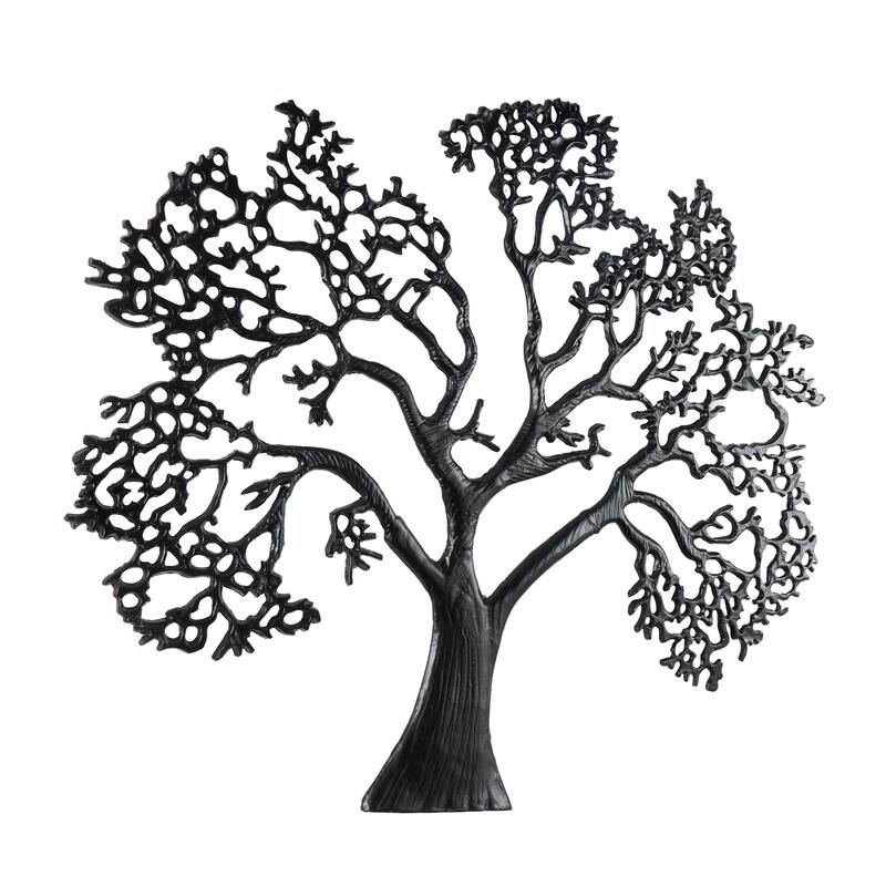 Black Aluminum Metal Large Textured Tree Home Wall Decor