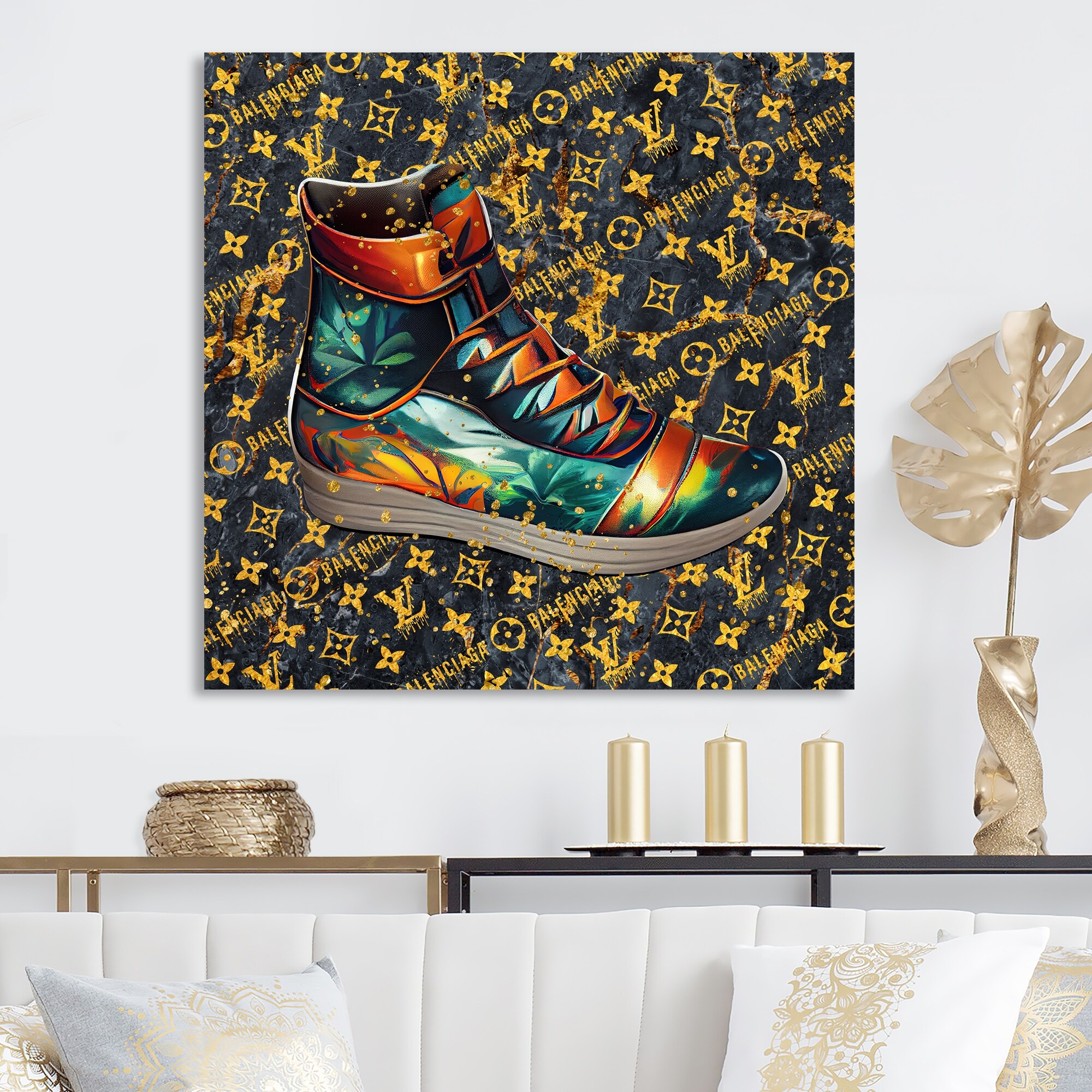 Designart 'Vibrant Designer Sneaker II' Fashion Canvas Wall Art