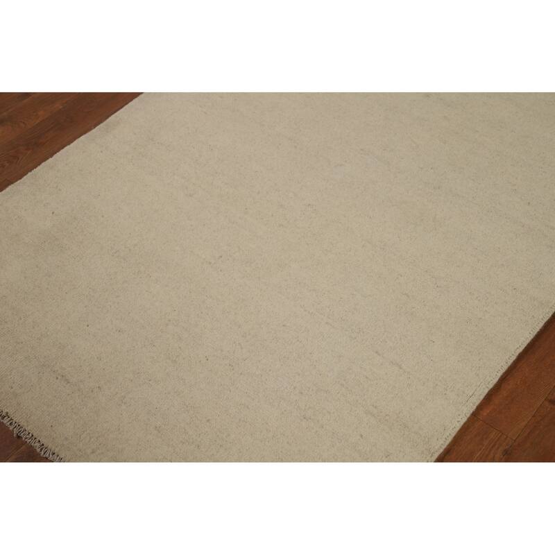 Solid Gabbeh Oriental Runner Rug Handmade Wool Carpet - 3'3"x 6'10"