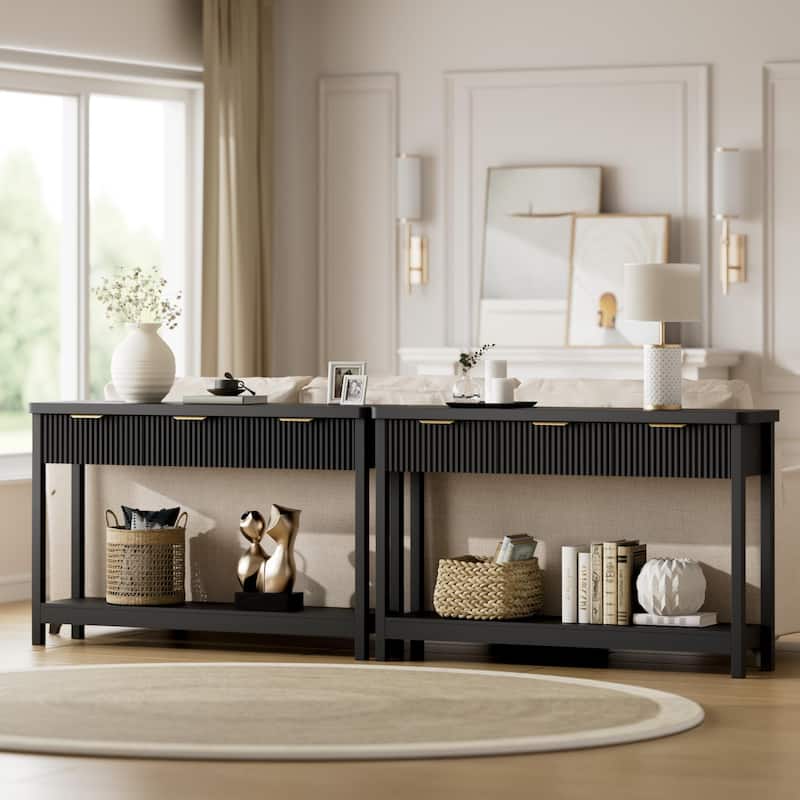 51"Wood Console Sofa Table with 3 Drawers for Living Room