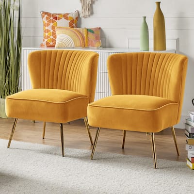 Monica Tufted Velvet Upholstered Side Chairs (Set of 2)