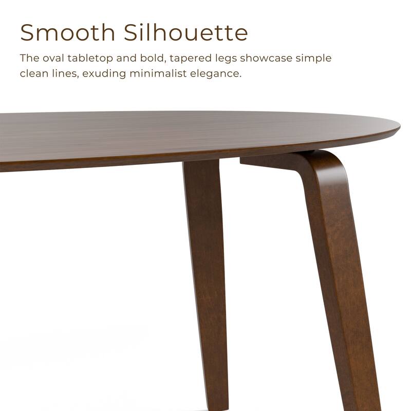 Furniture of America Beau I Mid-century Walnut 7-Piece Oval Dining Table Set