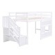 preview thumbnail 25 of 28, Twin Loft Bed with Storage Staircase and Window, Grey