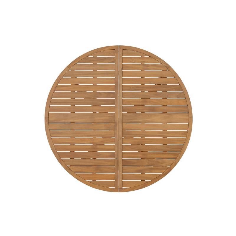 5-Piece Outdoor Dining Set with Acacia Wood Chairs and Round Table for Patios and Gardens