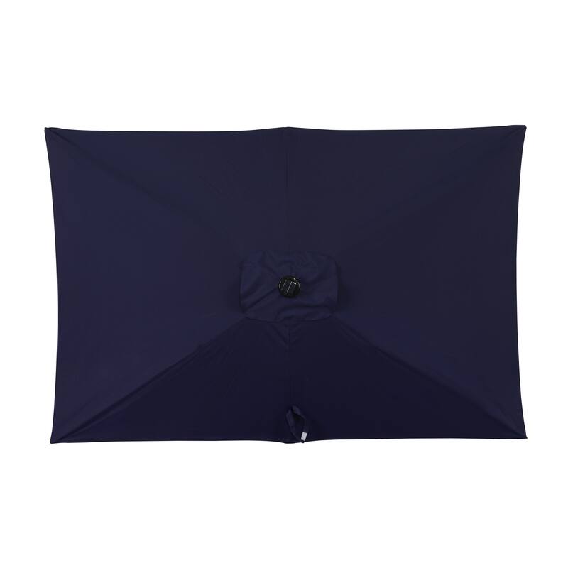 Island Umbrella Nassau 6.5-ft x 10-ft Rectangular Market Umbrella with LED Bulb Lights - Breez-Tex Canopy
