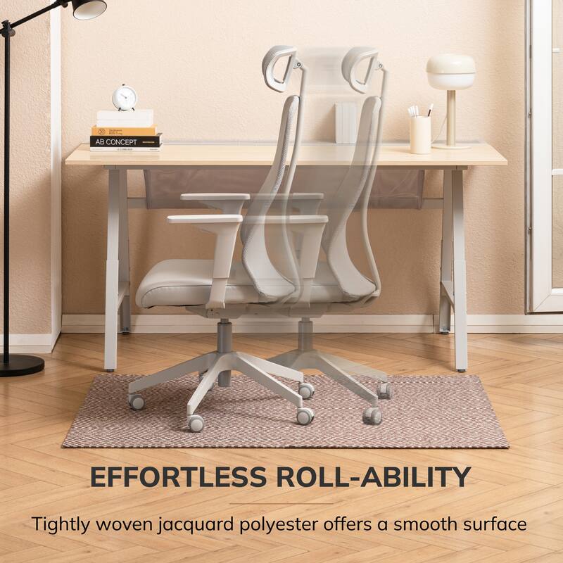 Jani 36"x48" Rug'd Chair Mat-Rug Style Office Chairmat for Carpet & Hard Floors| 0.25" Thick |Non-Slip, Foldable Desk Chair Mat