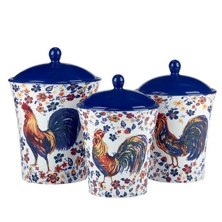 Certified International Morning Rooster Set of 3 Canisters