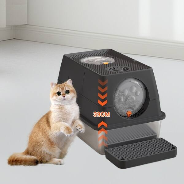 Large Stainless Steel Enclosed Cat Litter Box with Lid, Metal Kitty Litter  Box with Flip Cover, Removable Top and Litter Scooper - Bed Bath & Beyond -  42940251