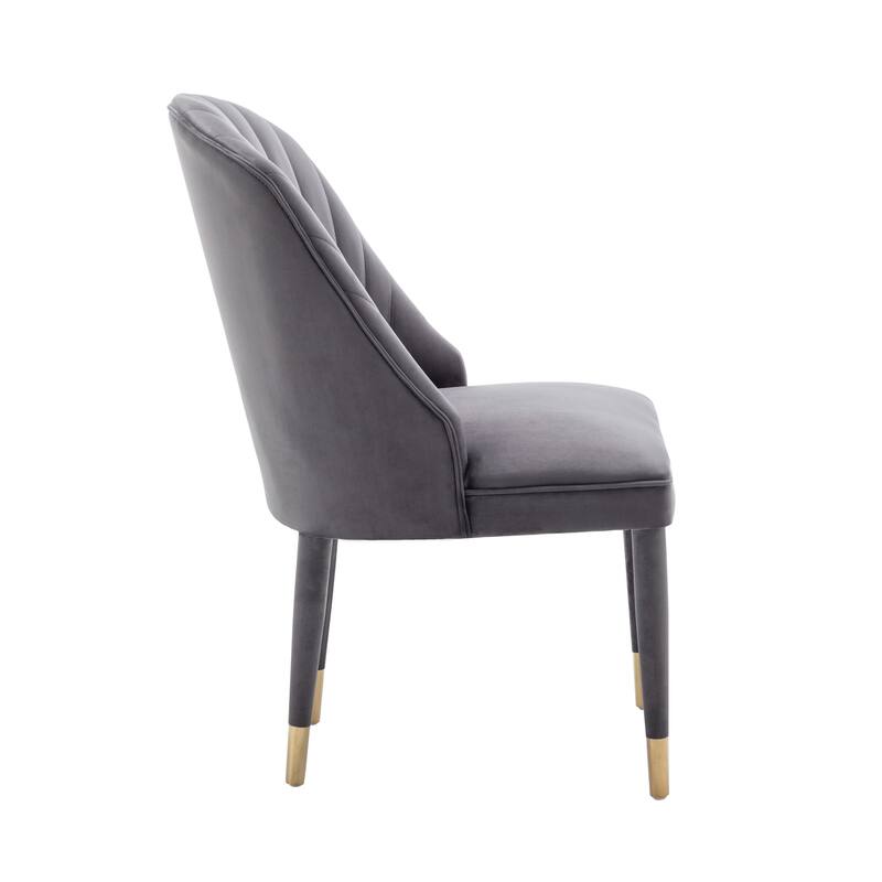 Porthos Home Wren Velvet Dining Chairs with Velvet Covered Rubberwood Legs, Set of 2