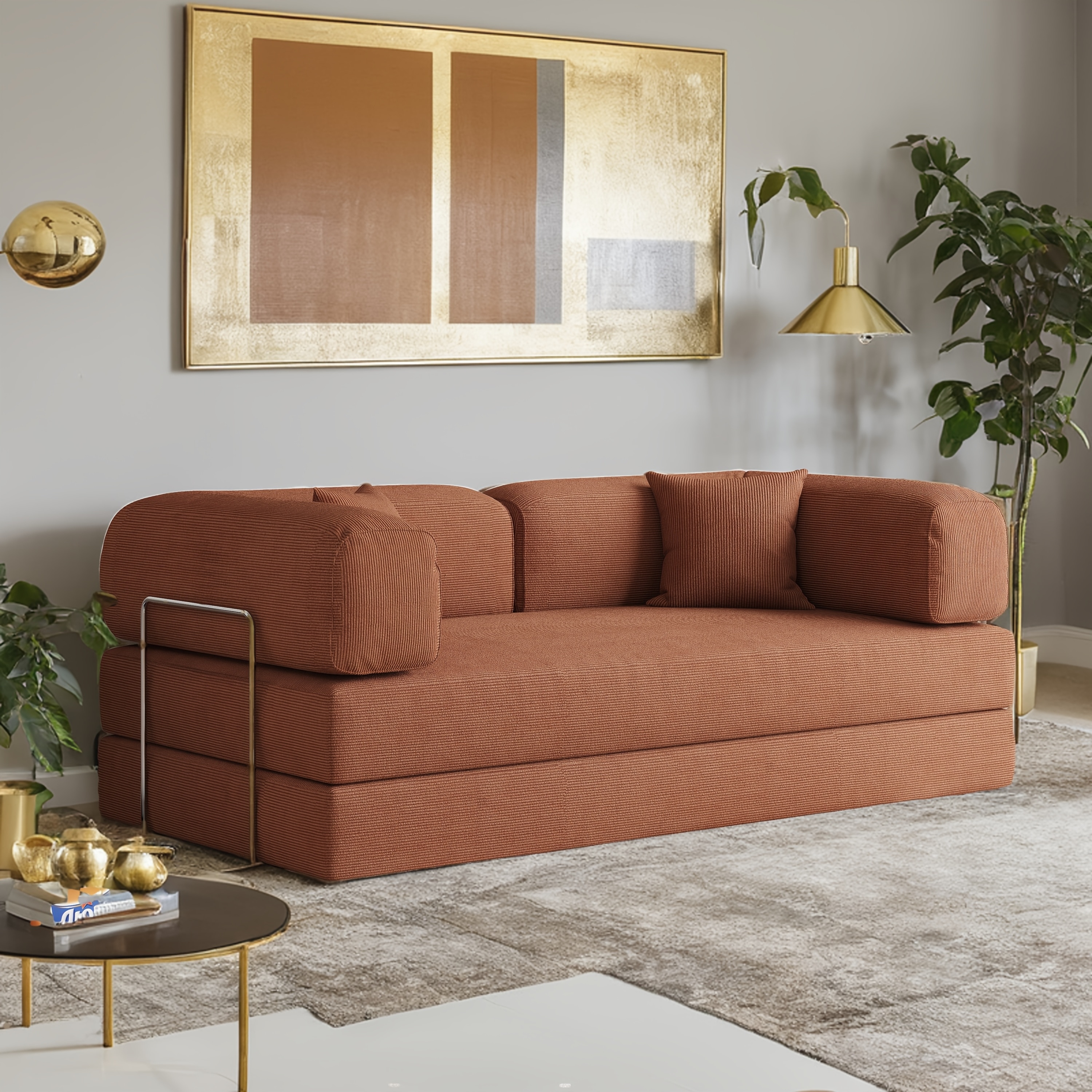 JASIWAY Modern Vintage Convertible Sleeper Sofa Bed