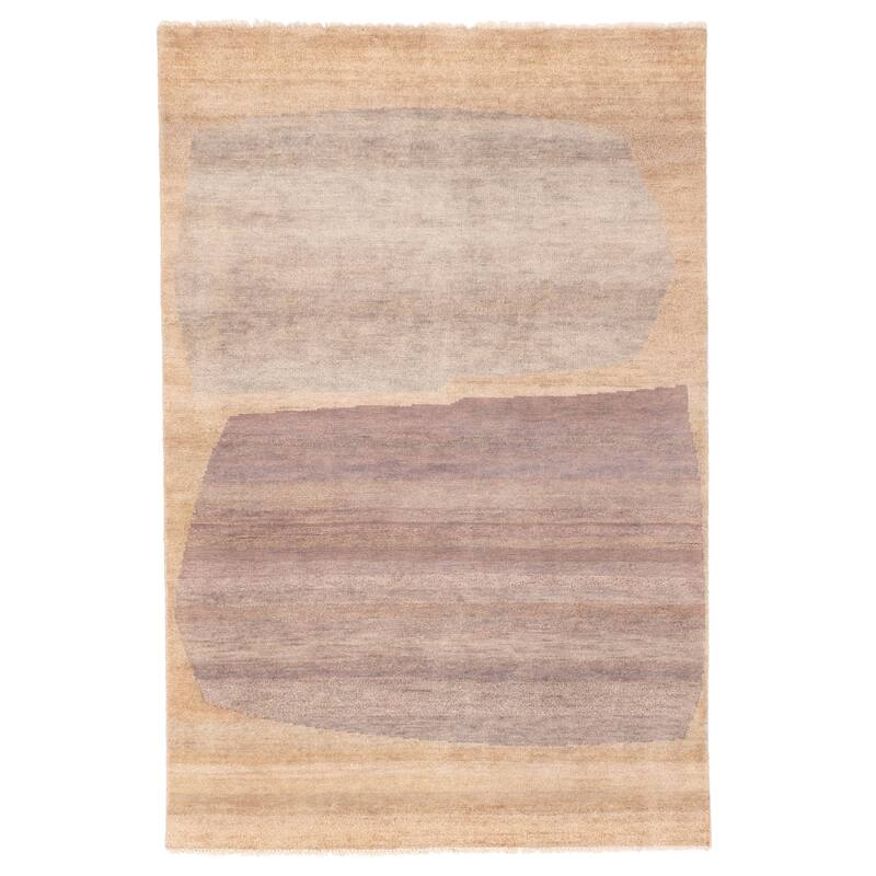 ECARPETGALLERY Hand-knotted Pak Finest Gabbeh Light Khaki Wool Rug - 5'3 x 7'11