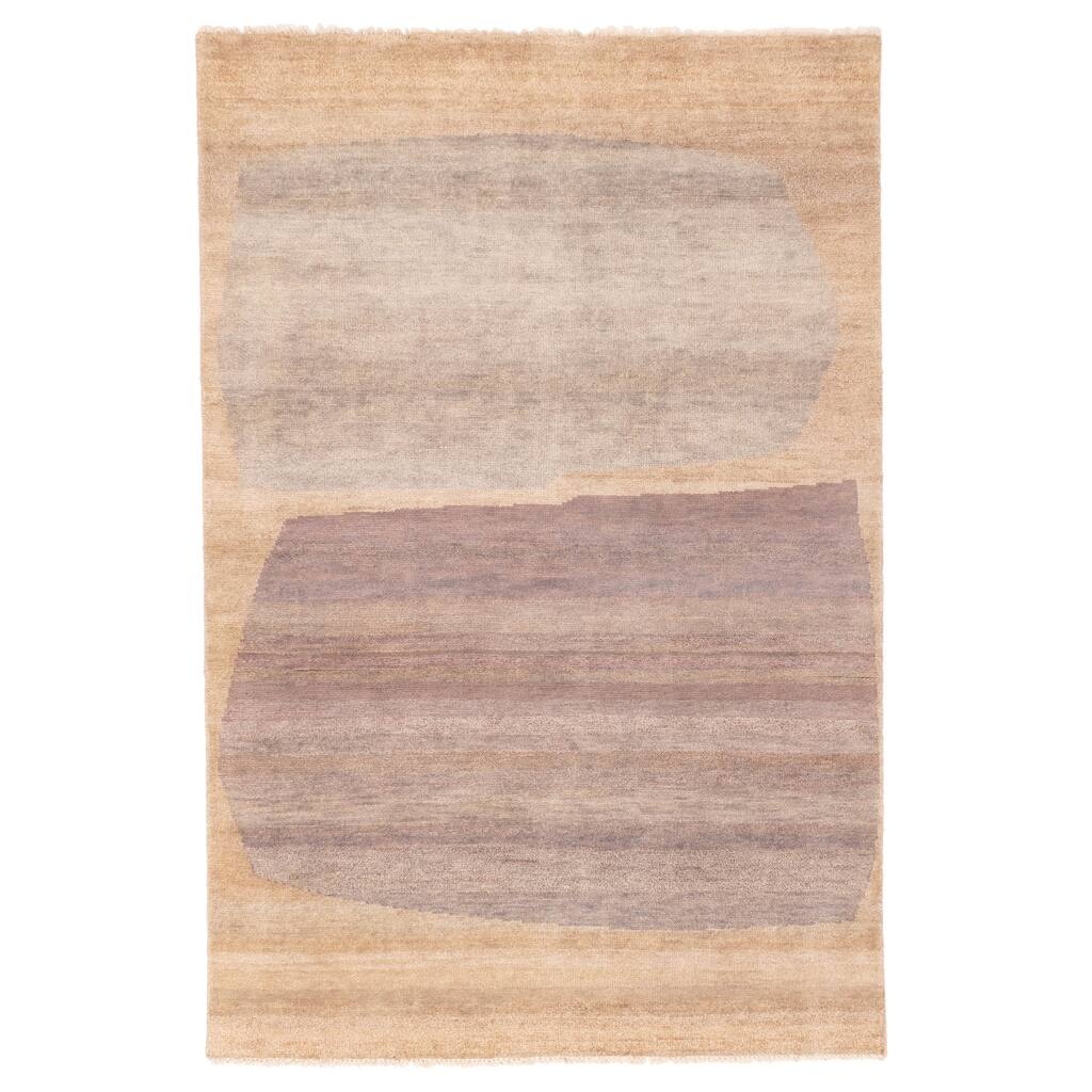 ECARPETGALLERY Hand-knotted Pak Finest Gabbeh Light Khaki Wool Rug - 5'3 x 7'11