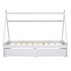preview thumbnail 20 of 22, Twin House Platform Bed with Drawers, Pink, Modern Design