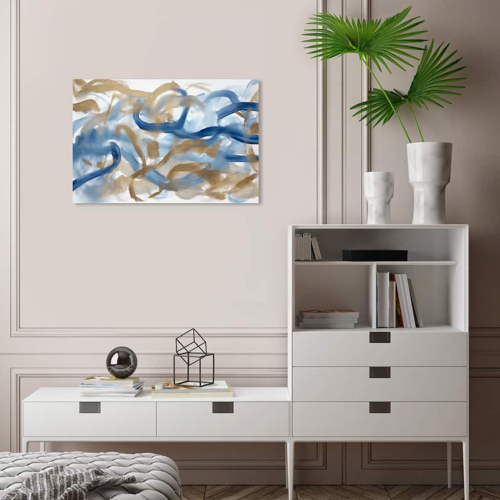 Wynwood Studio Canvas Abstract Hearts Infinite Blue and Modern & Contemporary Wall Art Canvas Print