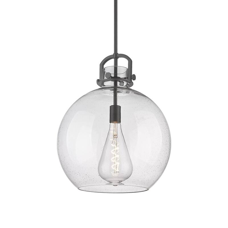 Innovations Lighting 410-1SL-21-16 Newton Sphere Pendant Newton Sphere - Matte Black / Seedy