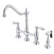 preview thumbnail 13 of 39, Heritage Bridge Kitchen Faucet with Brass Sprayer