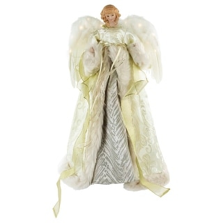 18" Lighted Angel in a Dress Christmas Tree Topper - Warm White Lights