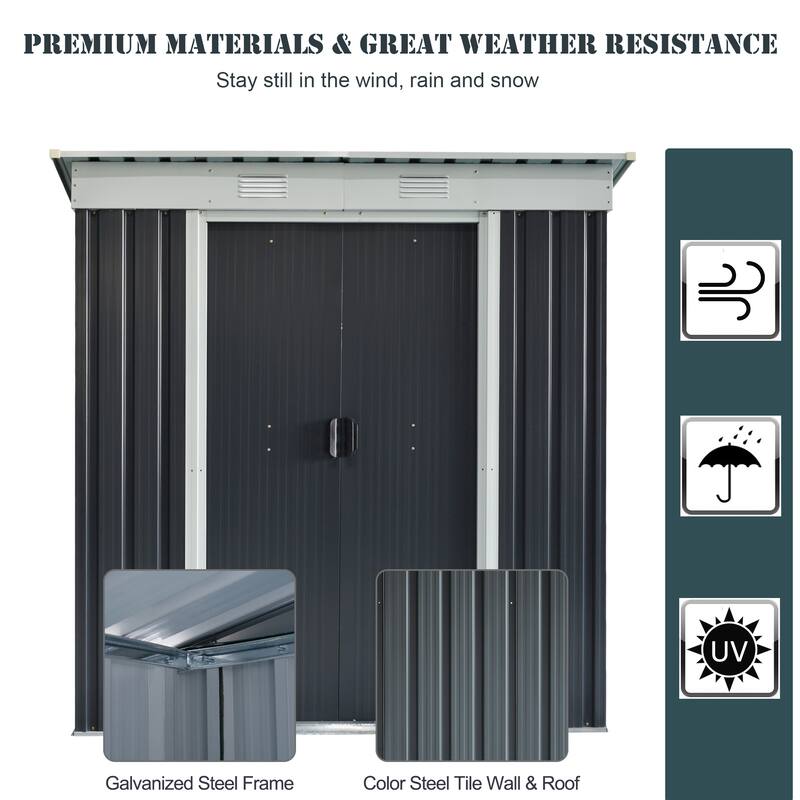 RW 6' x 4' Metal Lean to Garden Shed