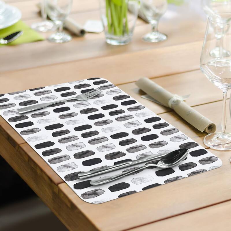 SOMU 4 Pack Reversible Easy Care Flexible Plastic Placemats Made in The USA BPA Free Easily Wipes Clean
