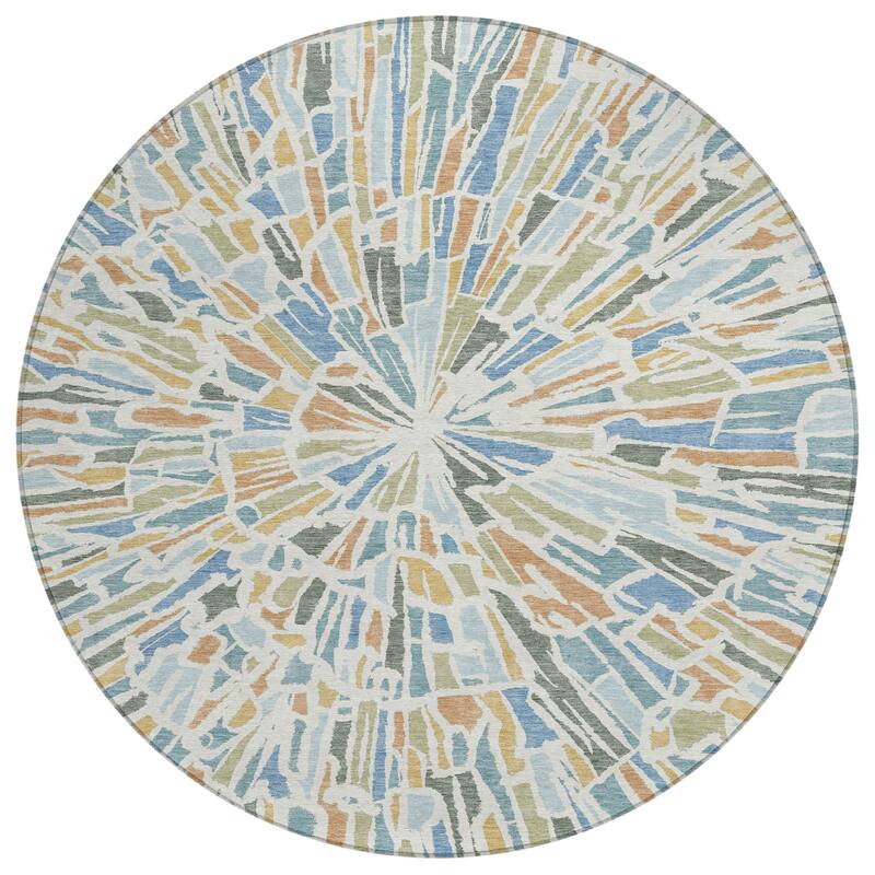 Machine Washable Indoor/ Outdoor Modern Zip Chantille Rug