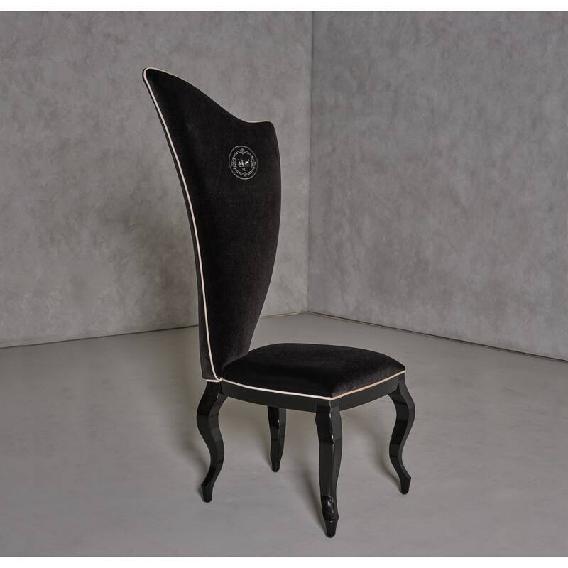 A&X Sovereign Transitional Black Fabric Chair (Set of 2)