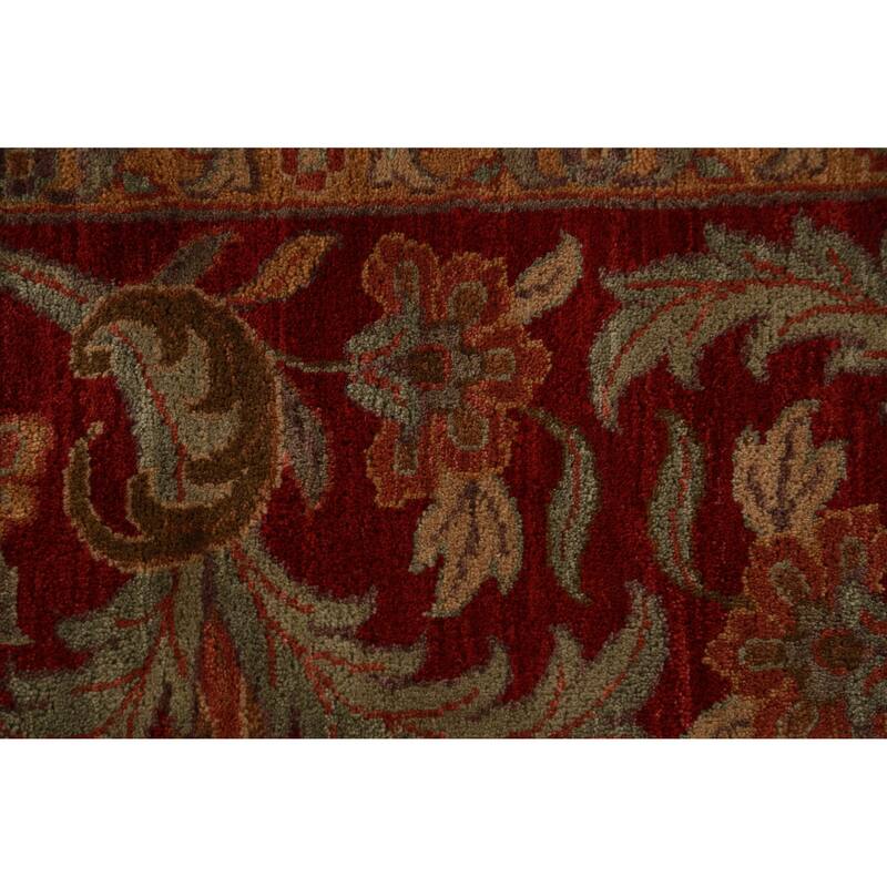 Black Floral Agra Indian Area Rug Handmade Wool Carpet - 9'3"x 12'0"