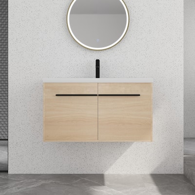 Bathroom Vanity With Sink In 16/20/24/30/36 Inch, Floating Bathroom Vanity With Soft Close Door