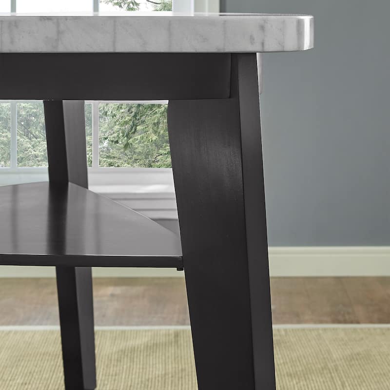 Steve Silver Concordia White Marble Top 60-Inch Counter Height Dining Table - Black