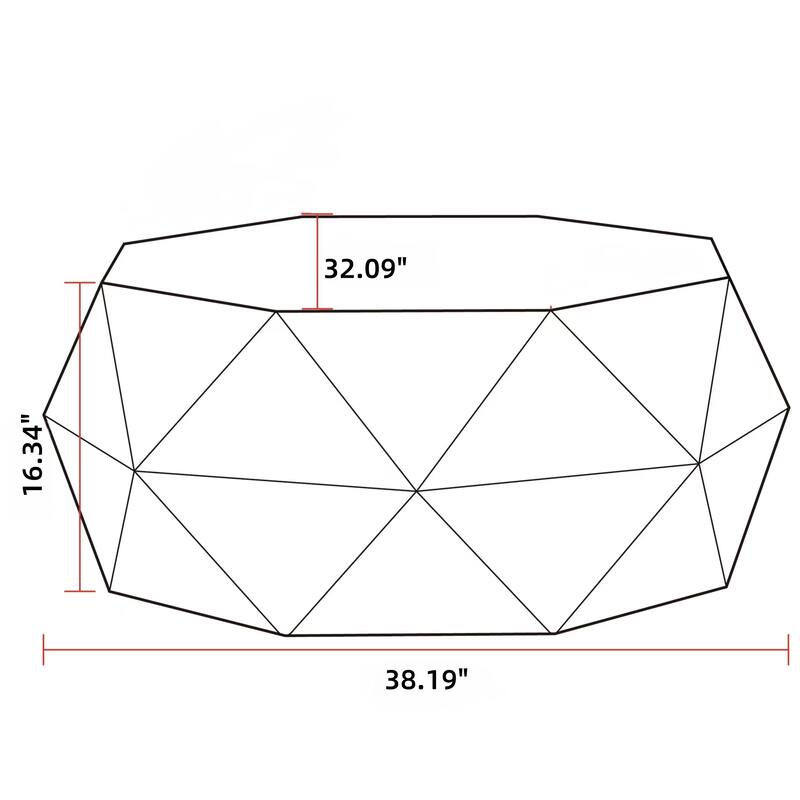 38"Three-dimensional Embossed Pattern Design American Retro Style Coffee Table