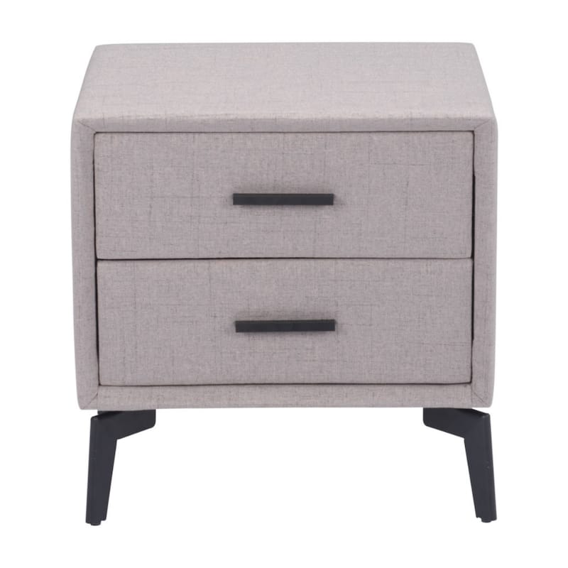 20 Inch Fabric Wood and Steel End Table with 2 Drawers for Storage - 16” x 20” x 25”