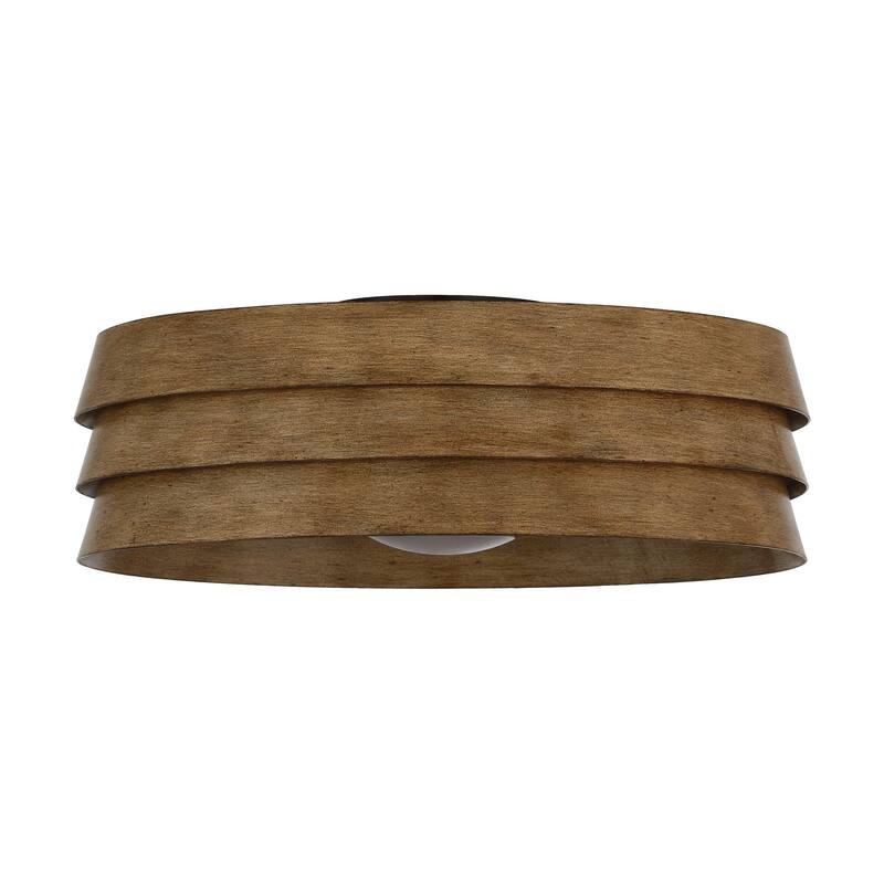 22" Farmhouse Flush Mount Ceiling Fan with LED Light