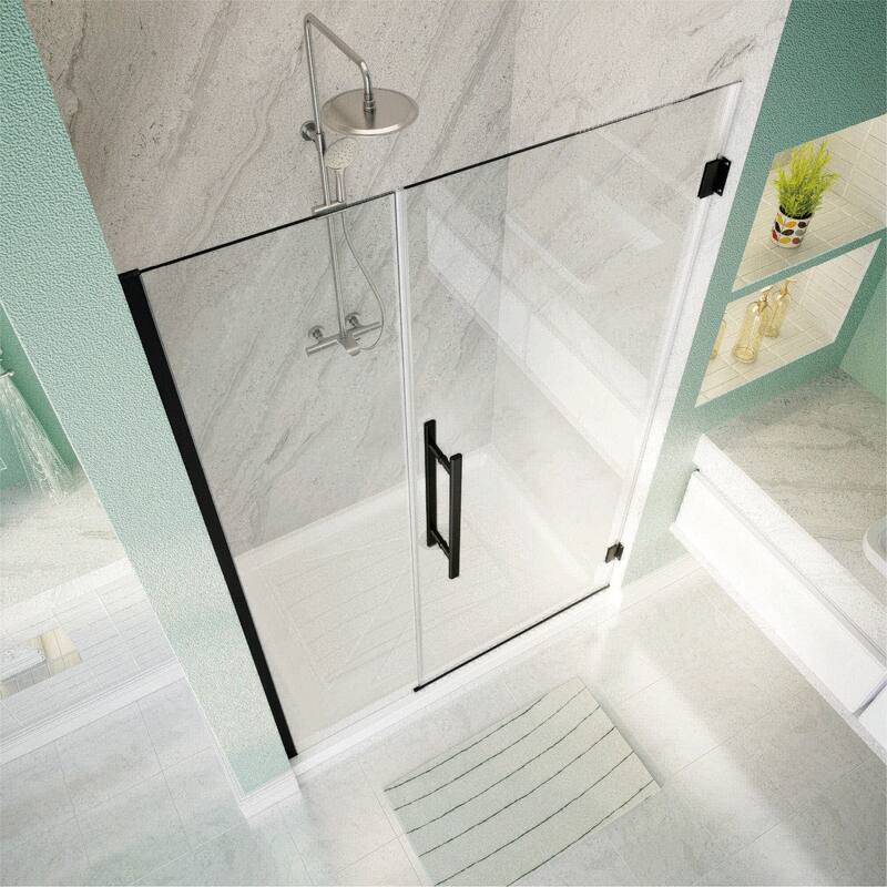 i-Homare 36 in.W x 72 in.H Frameless Hinged Shower Door, SGCC certified 5/16 in Clear Tempered Glass