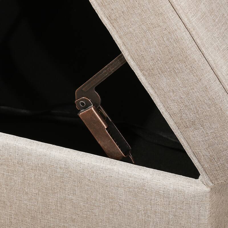 Adeco Linen Storage Ottoman Bench for Entryway or Bedroom