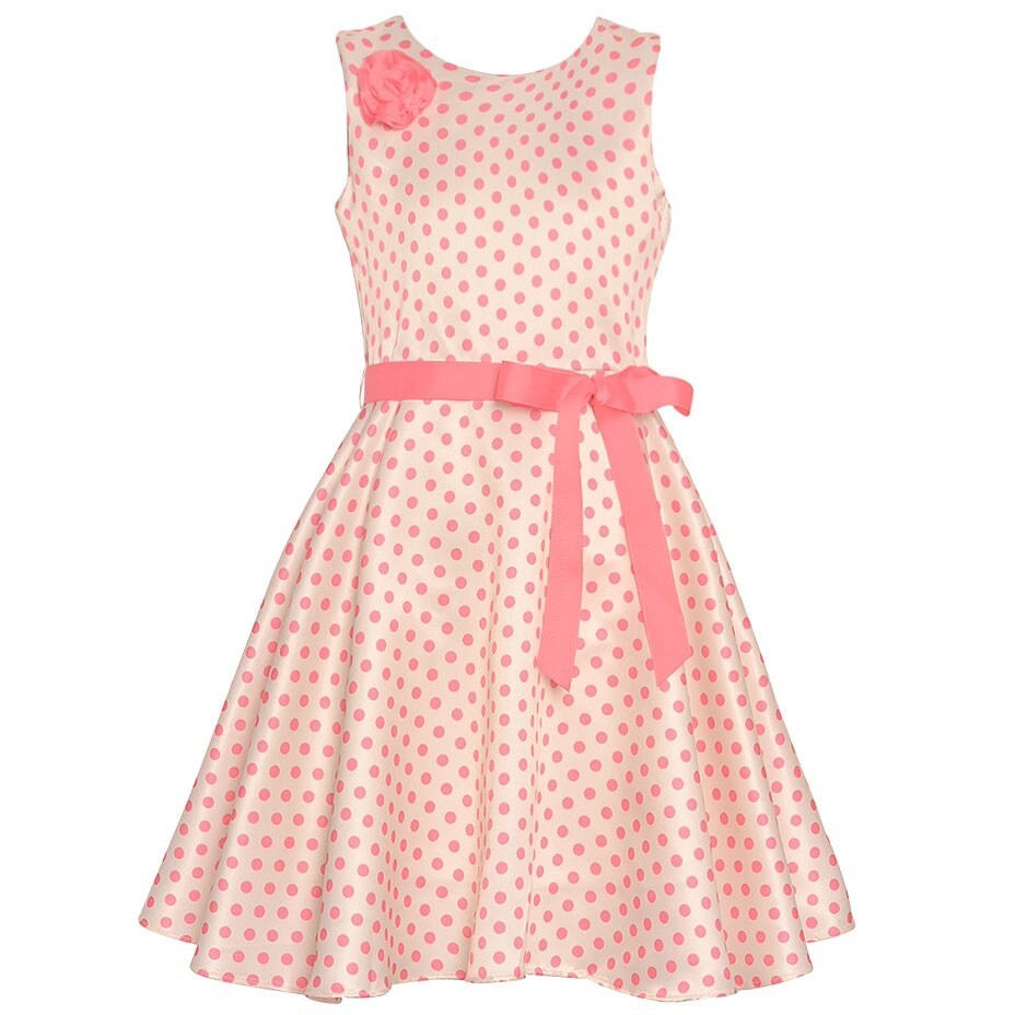 coral polka dot dress